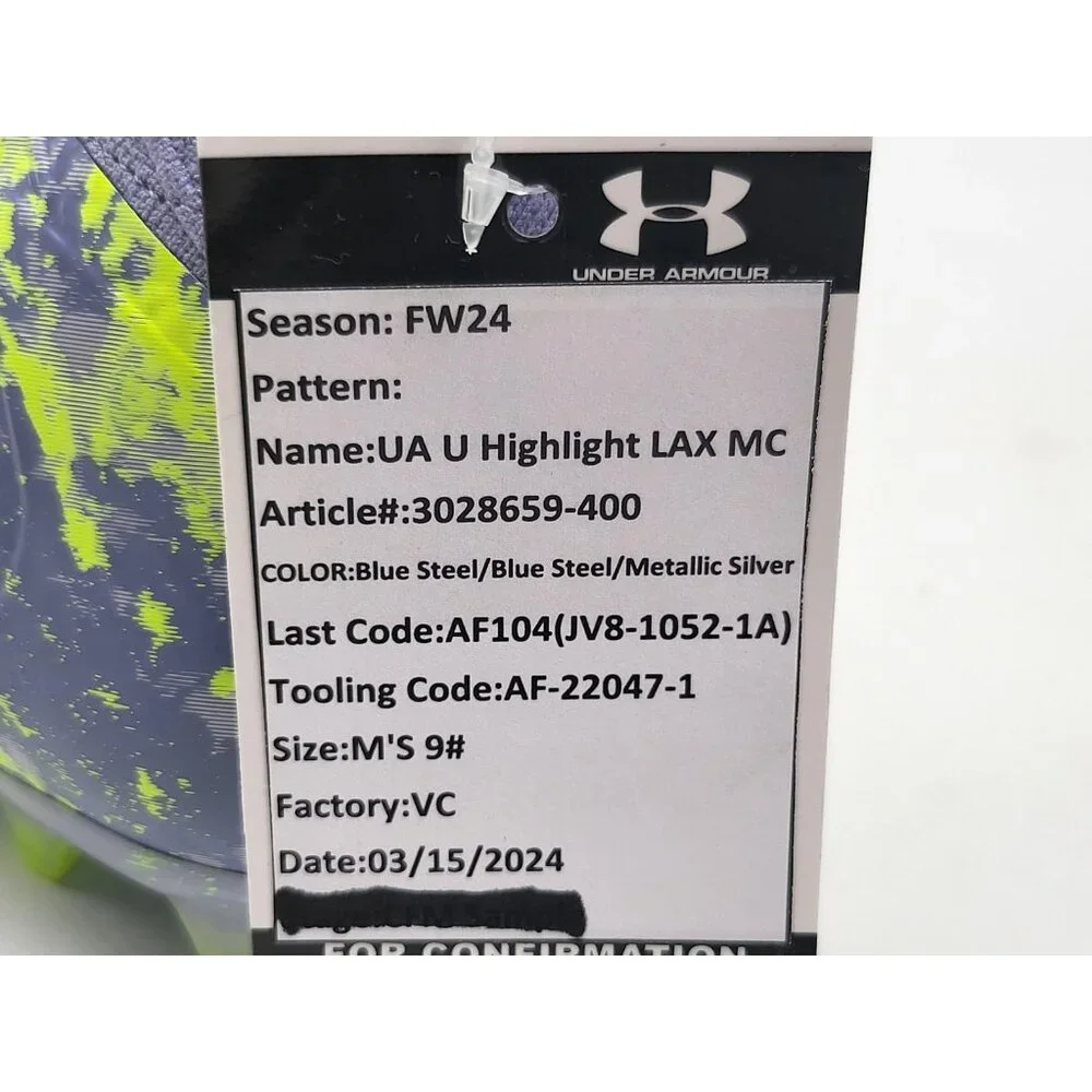 Under Armour Highlight LAX MC‎ Shoes Men's 9 Cleats Lacrosse New